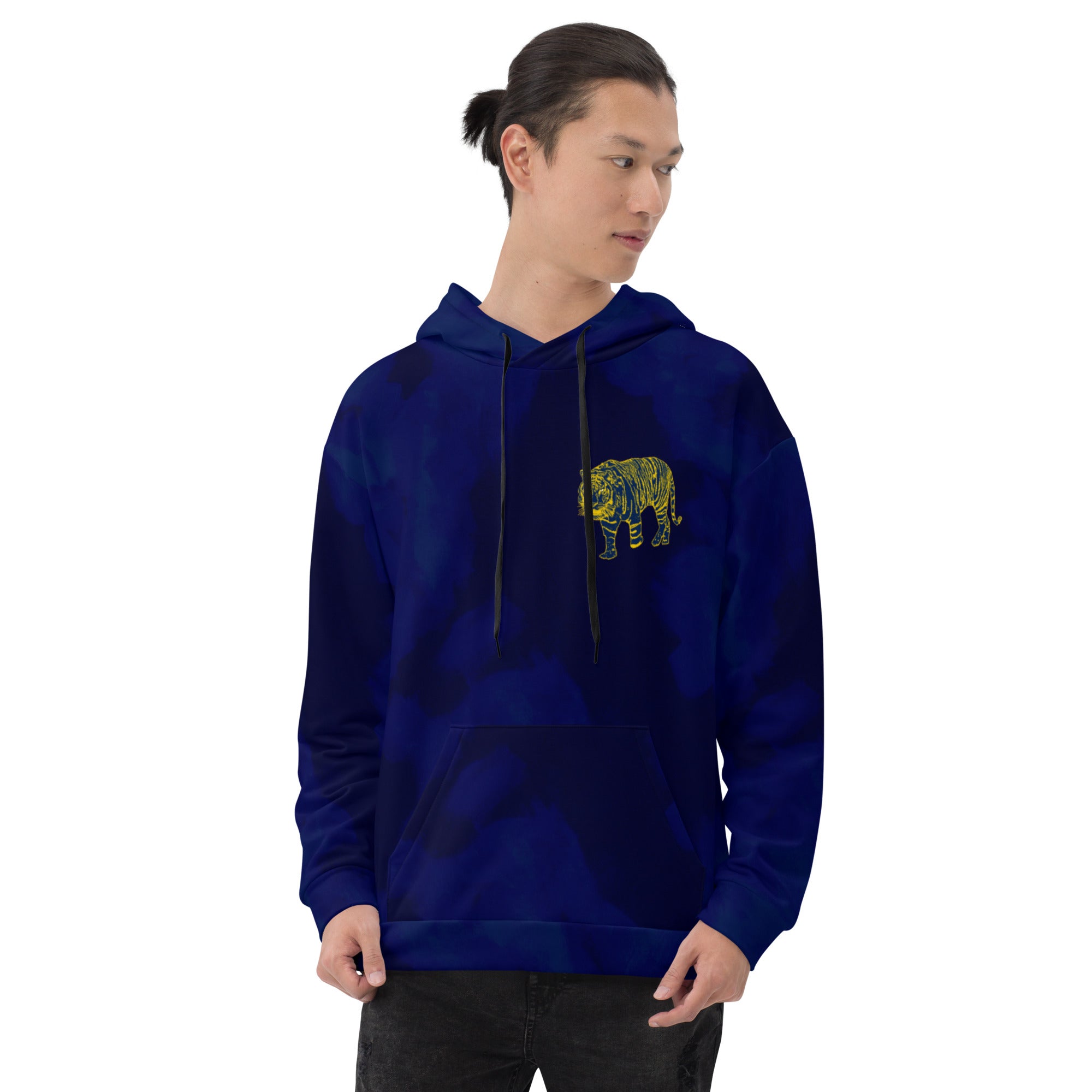 maize and blue tiger with good luck storm hood Unisex Hoodie