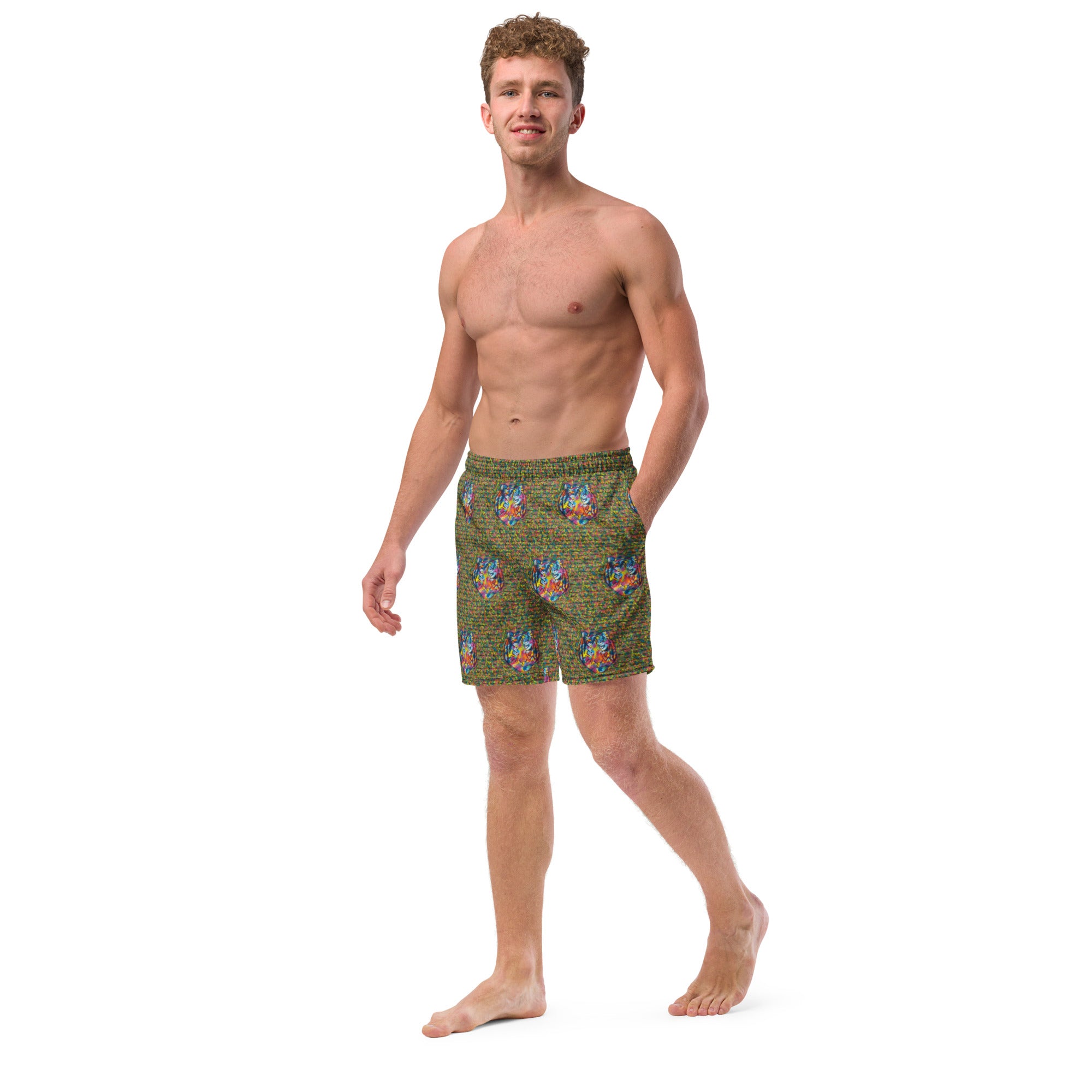 Men's swim trunks official Team Super Happiness Rainbow Bicycle Tiger Signature Suit