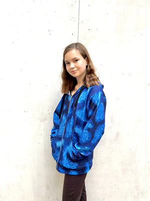 Blue Jaguar Recycled Unisex zip hoodie