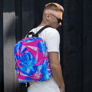 magenta cerulean and white Backpack
