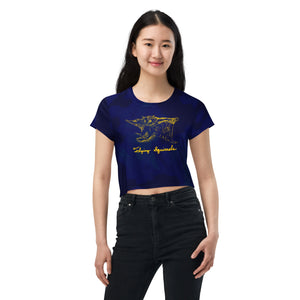 For Rich, Flying Squirrel All-Over Print Crop Tee