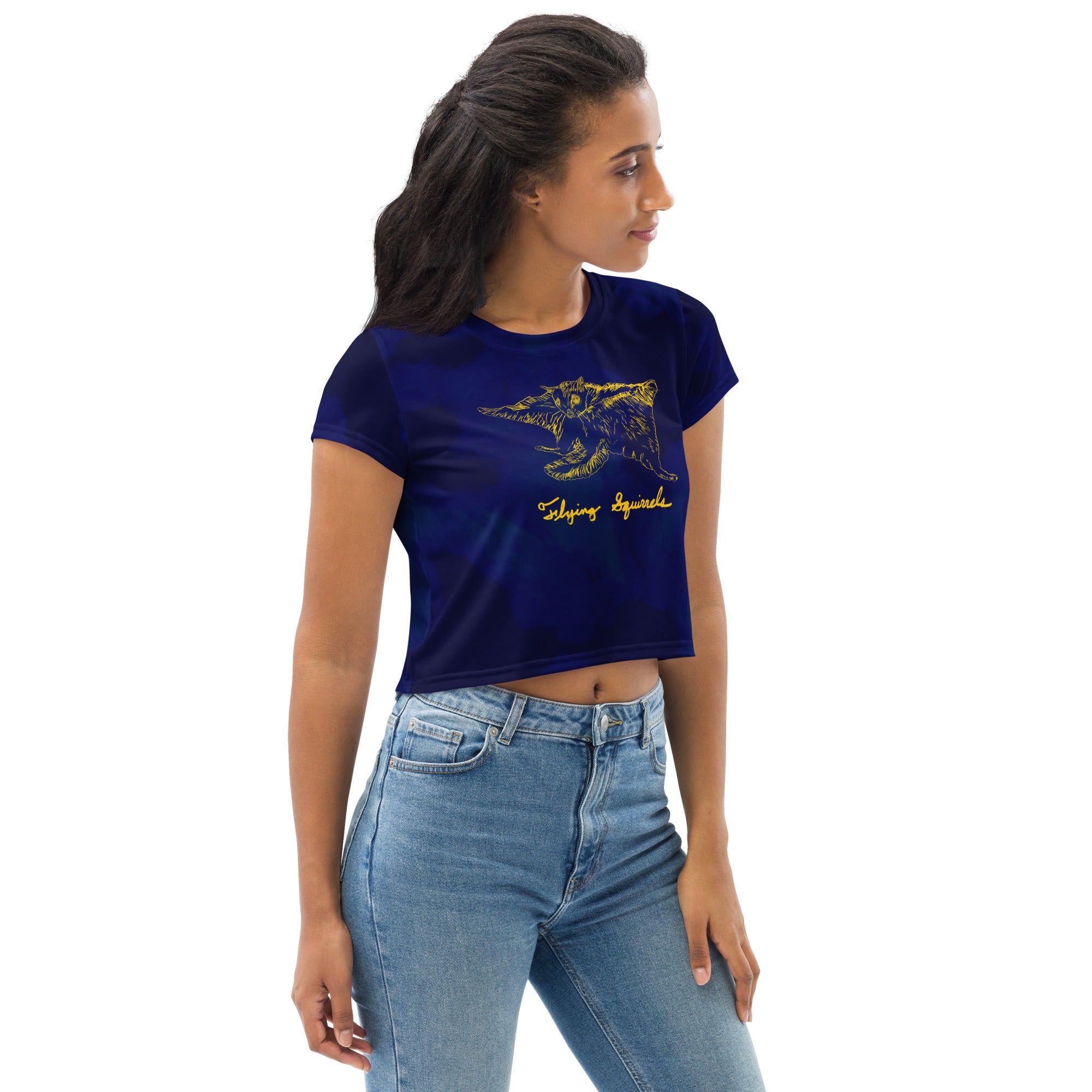 For Rich, Flying Squirrel All-Over Print Crop Tee