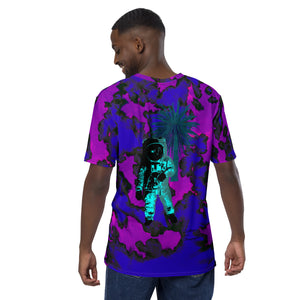 teal palm tree Moonmen on Daphne splotches Men's t-shirt