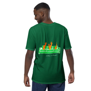 Green and white couch fire Men's t-shirt