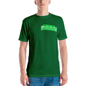 Green and white couch fire Men's t-shirt