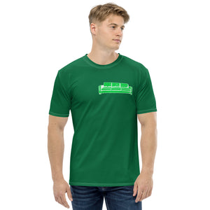 Green and white couch fire Men's t-shirt