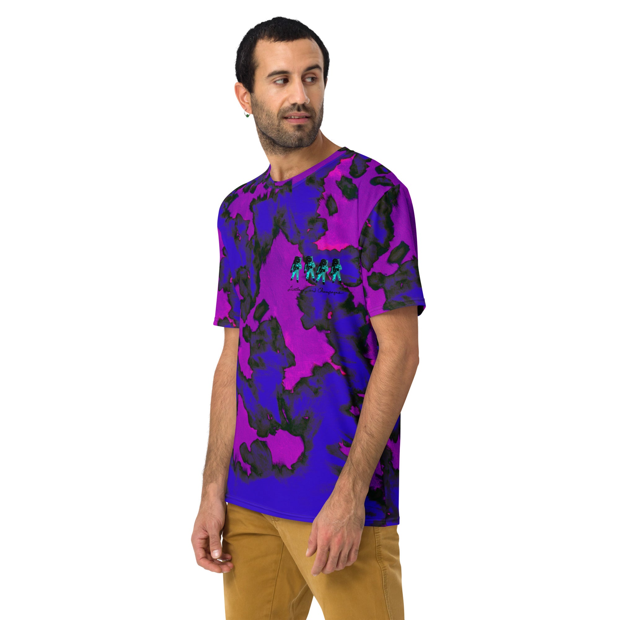 teal palm tree Moonmen on Daphne splotches Men's t-shirt