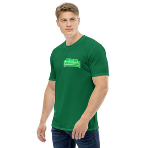 Green and white couch fire Men's t-shirt