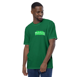 Green and white couch fire Men's t-shirt