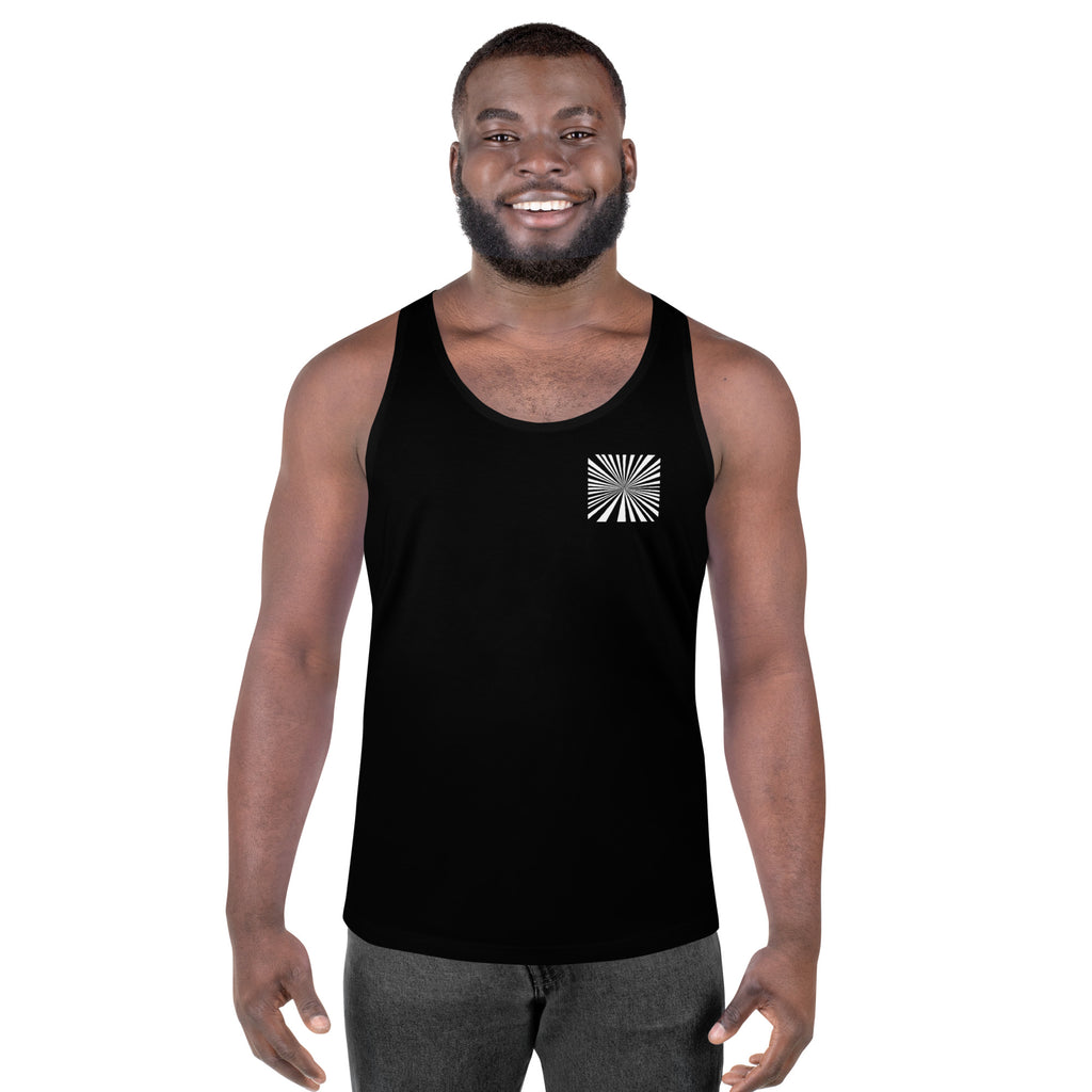 Radiating black and white Unisex Tank Top