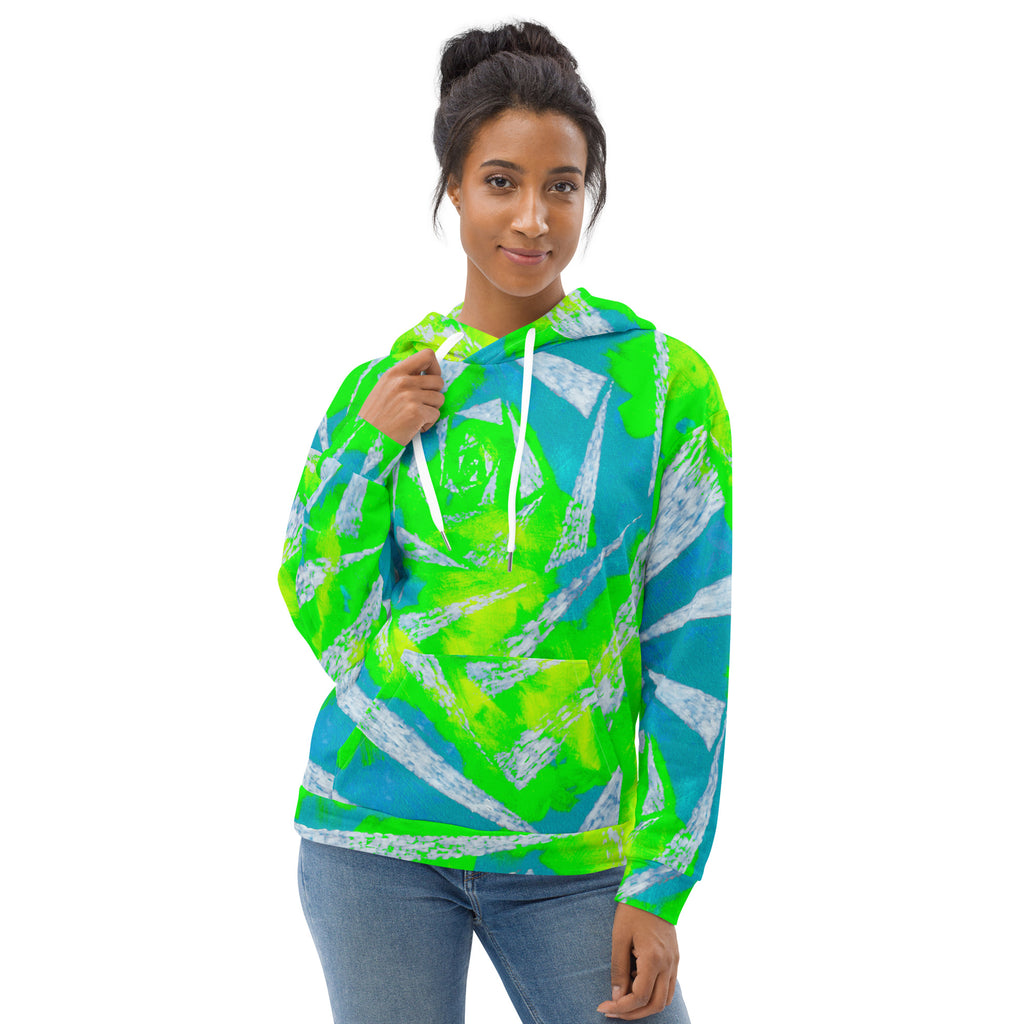 green and white spiral Unisex Hoodie