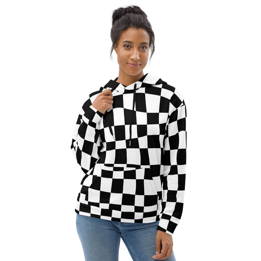 Black and white checkered Unisex Hoodie