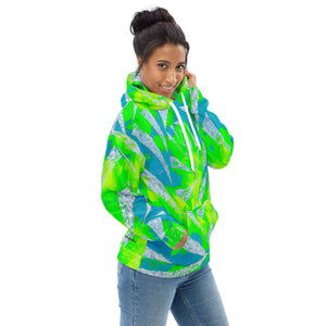 green and white spiral Unisex Hoodie