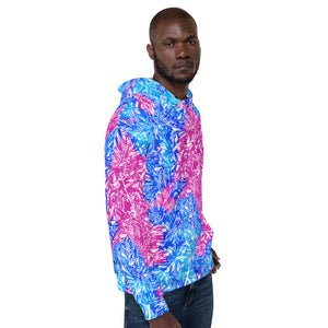 cerulean and magenta diamond with blue lightning cloud in the hood Unisex Hoodie