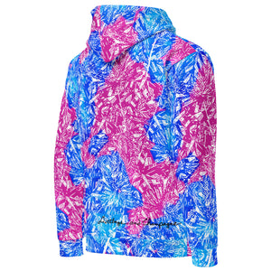 cerulean and magenta diamond with blue lightning cloud in the hood Unisex Hoodie