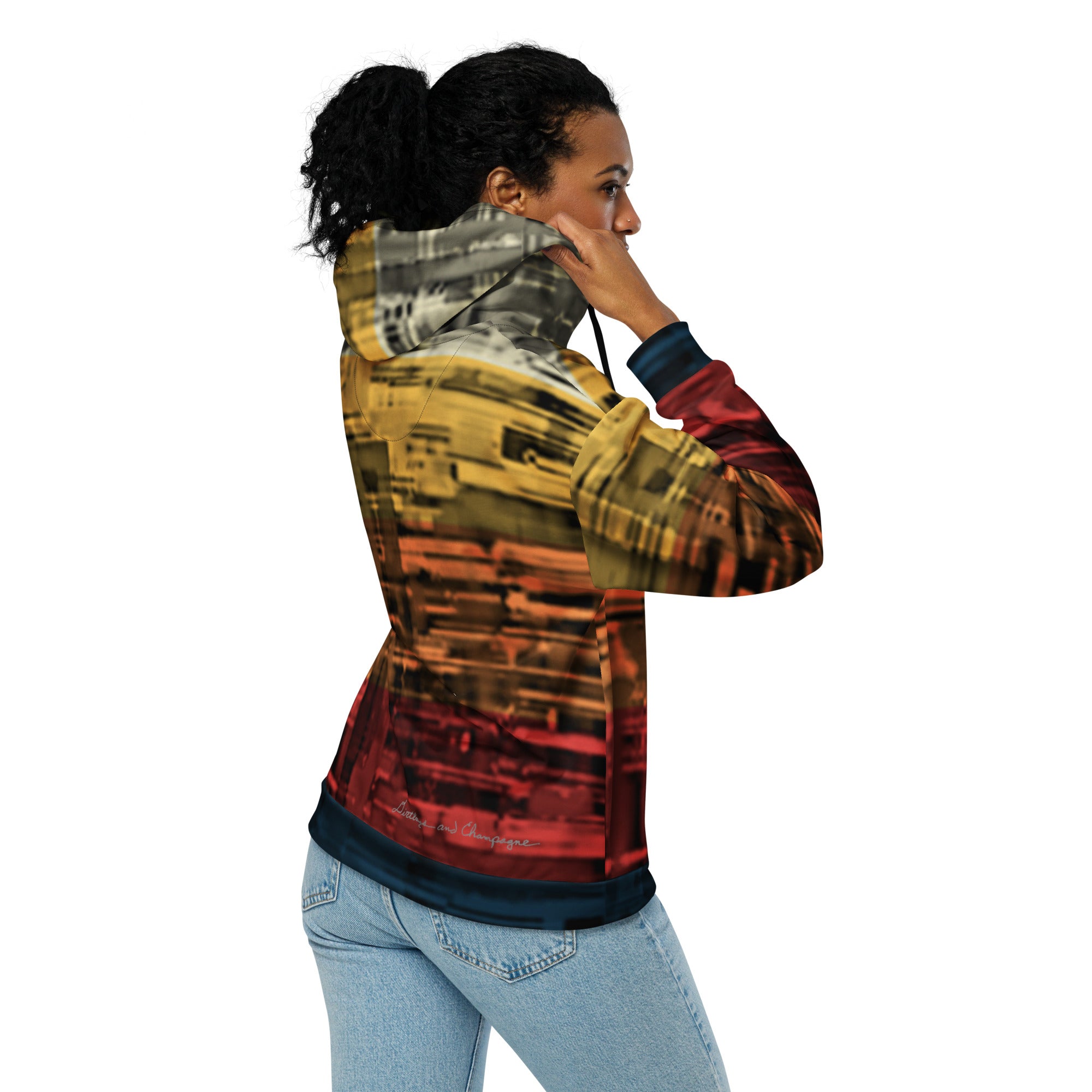Digital Static Desert Recycled Unisex zip hoodie