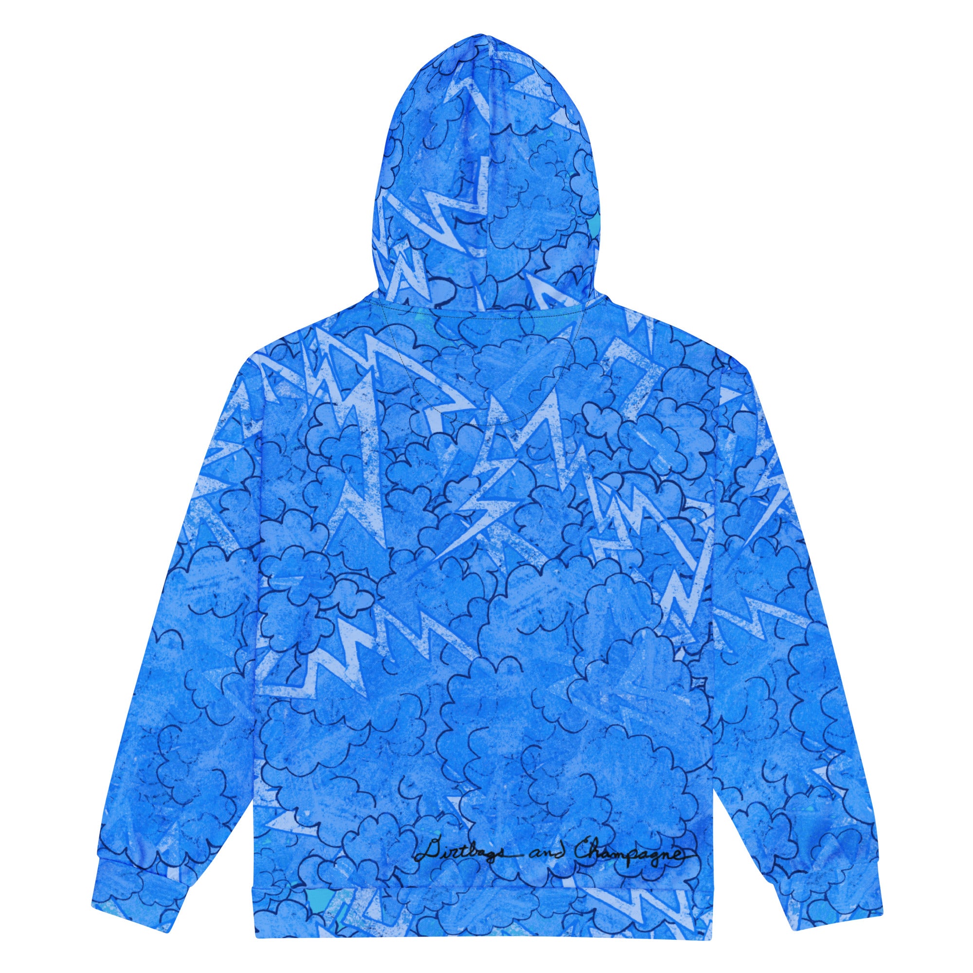 Blue lightning cloud Unisex zip hoodie