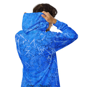 Blue lightning cloud Unisex zip hoodie