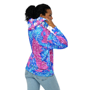 cerulean magenta diamond, skull sleeve and hood Unisex Zip Hoodie