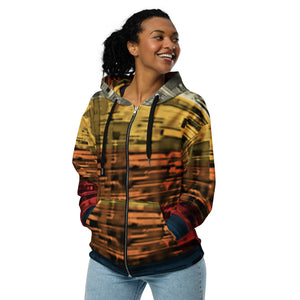 Digital Static Desert Recycled Unisex zip hoodie