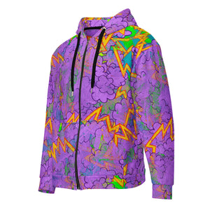 Lightning cloud Recycled Unisex zip hoodie