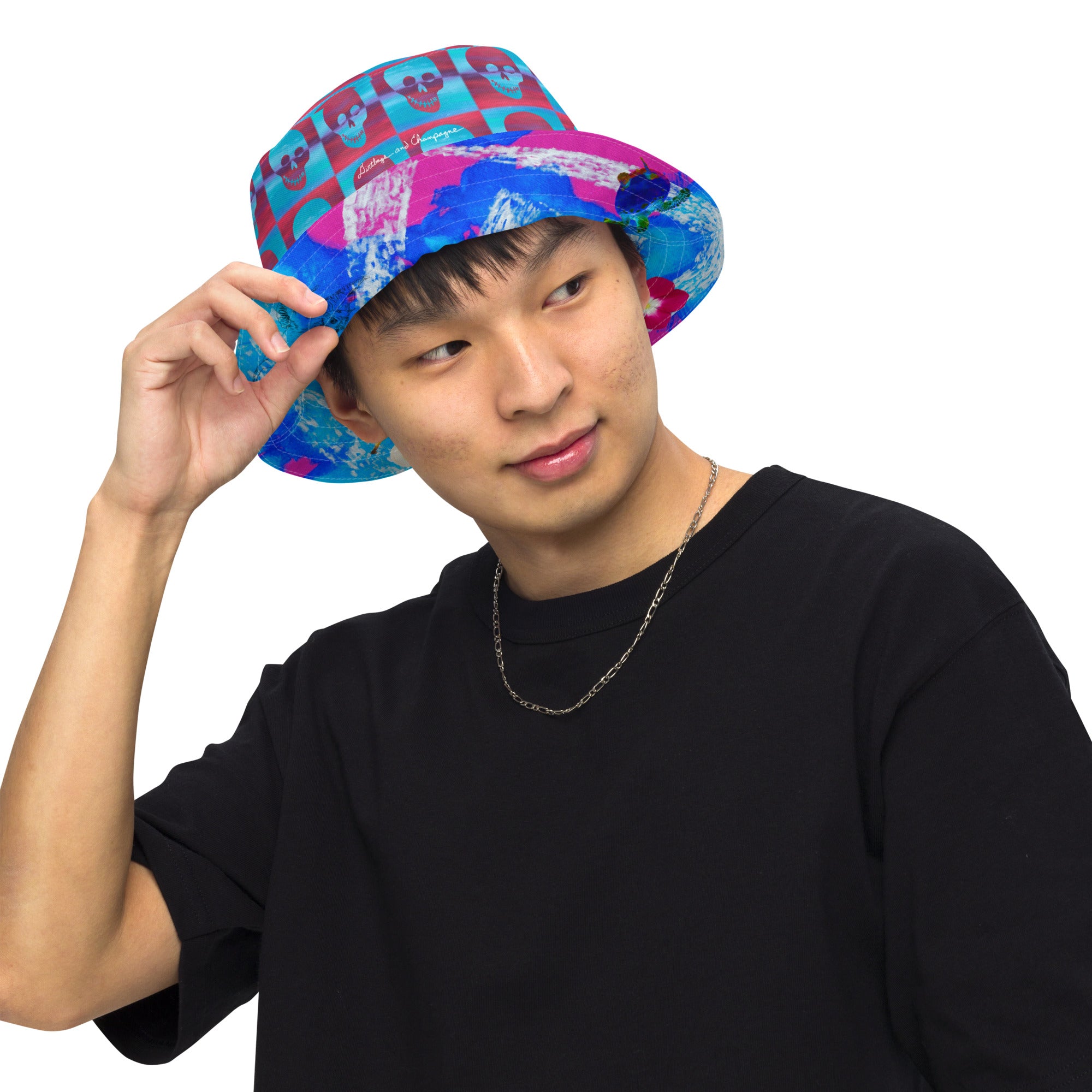 There's a lot going on here Reversible bucket hat