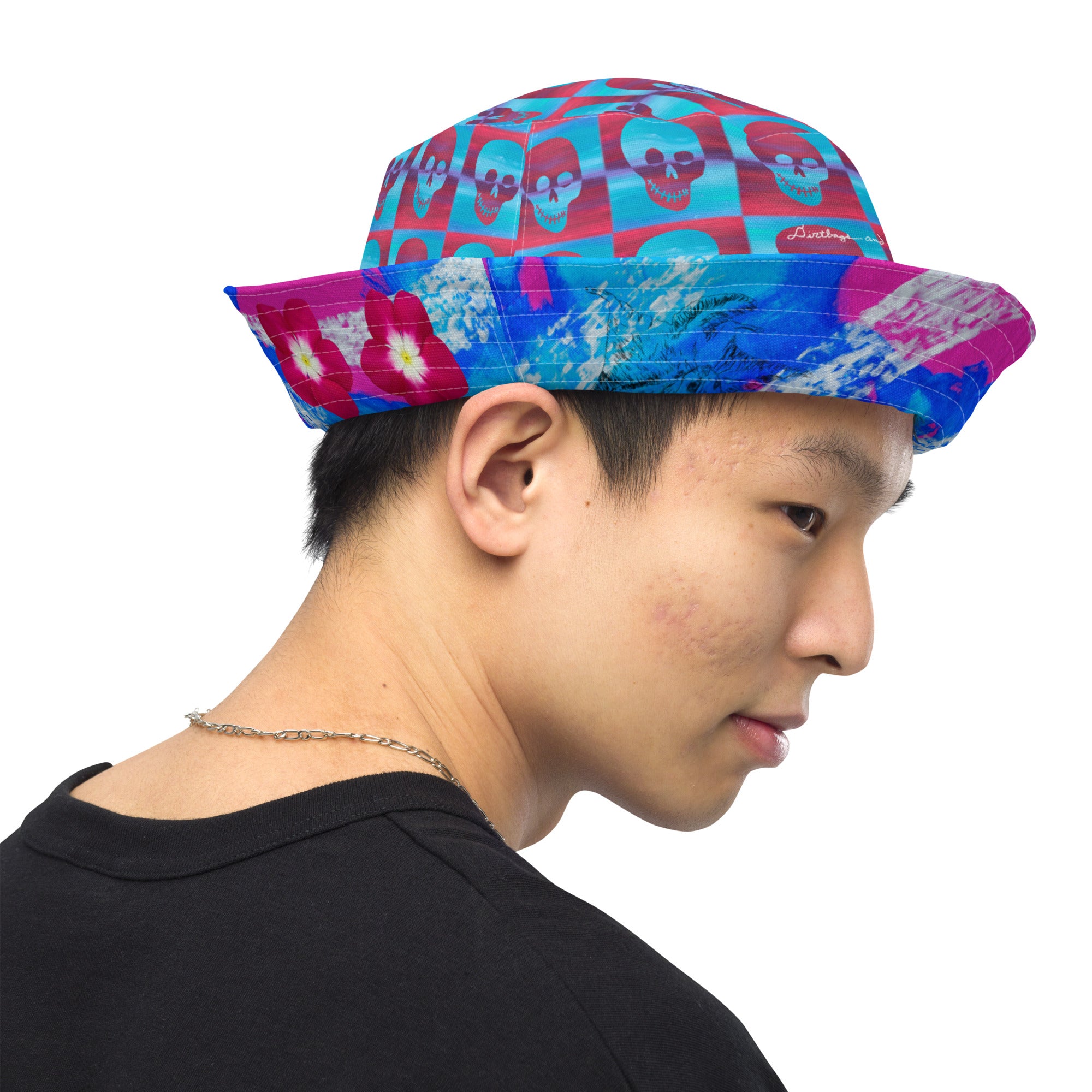 There's a lot going on here Reversible bucket hat