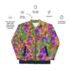 TEAM SUPER HAPPINESS RAINBOW BICYCLE TIGER Unisex Bomber Jacket