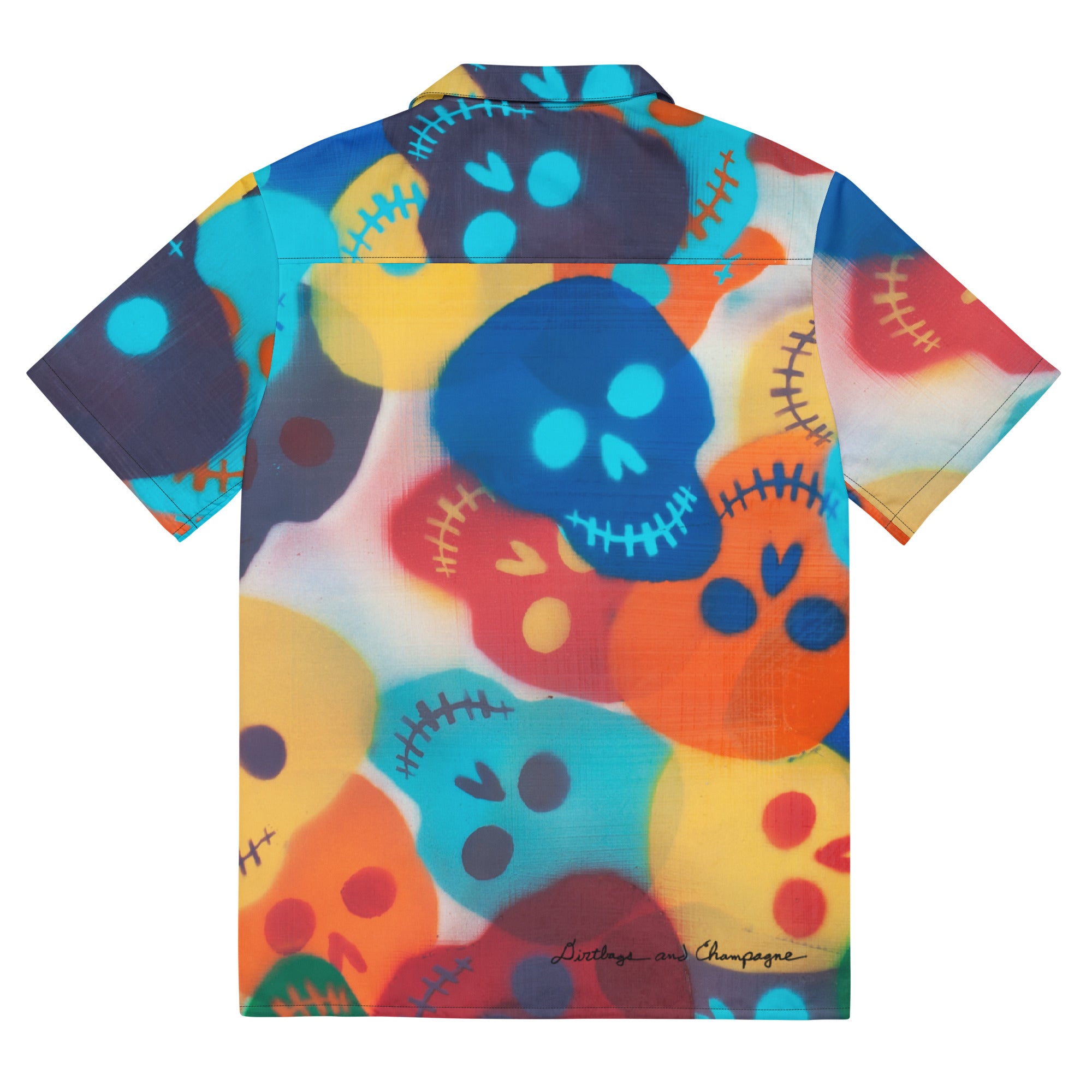 Rainbow Skull Unisex button shirt