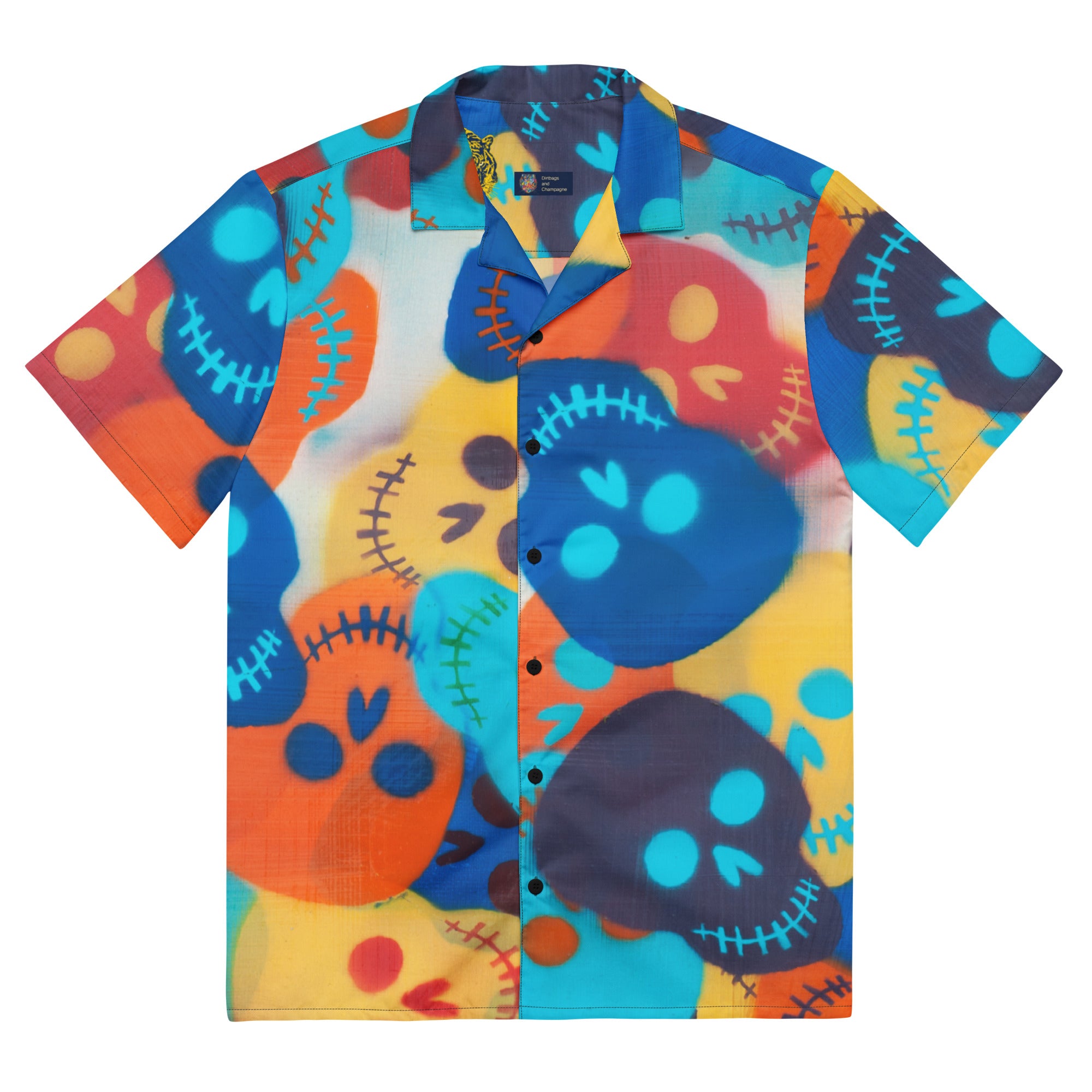 Rainbow Skull Unisex button shirt