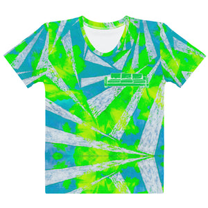 Green and white couch fire spiral Women's T-shirt