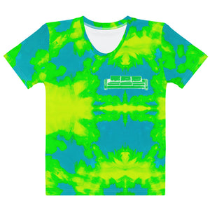 Green and blue couch fire Women's T-shirt