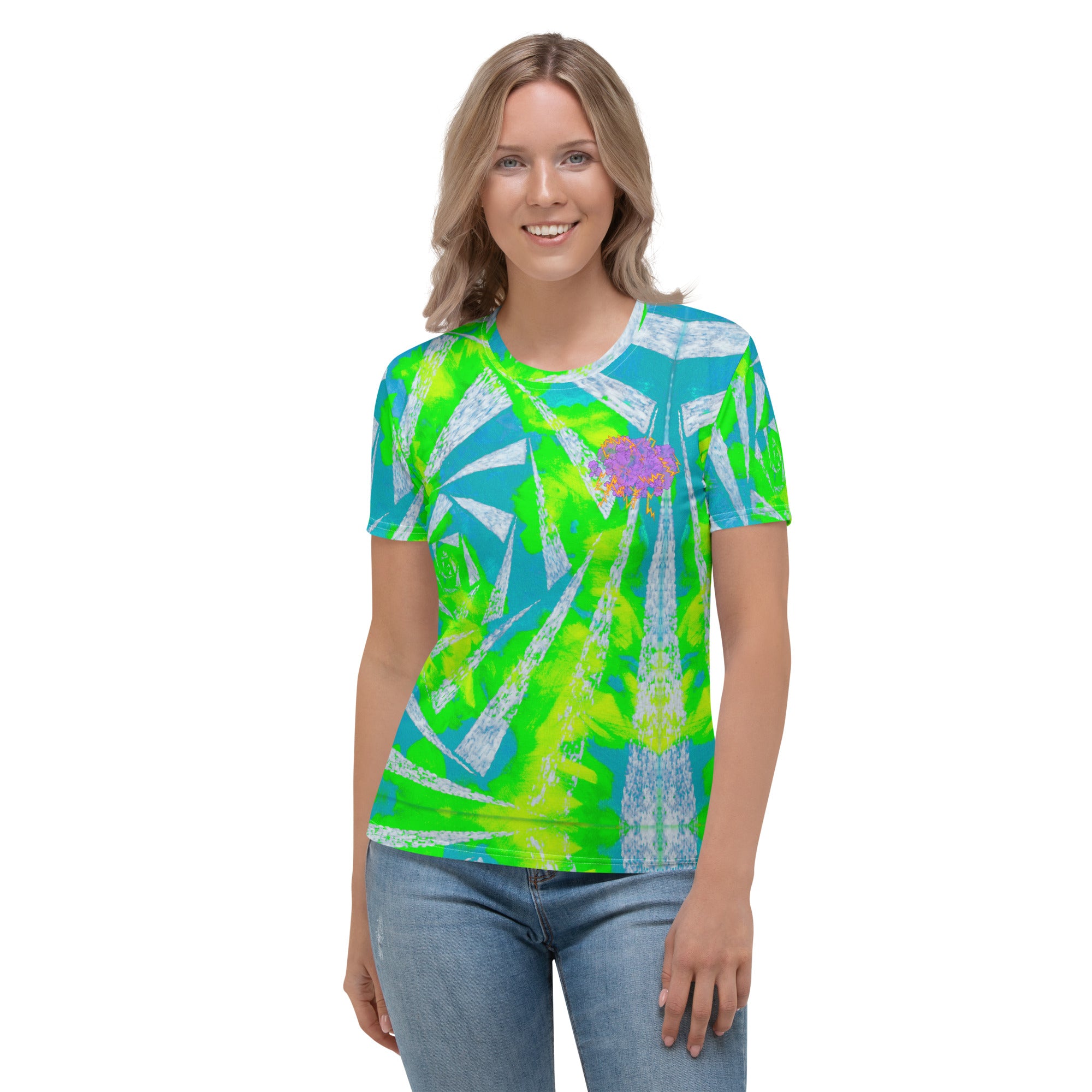 luck storm green spiral Women's T-shirt