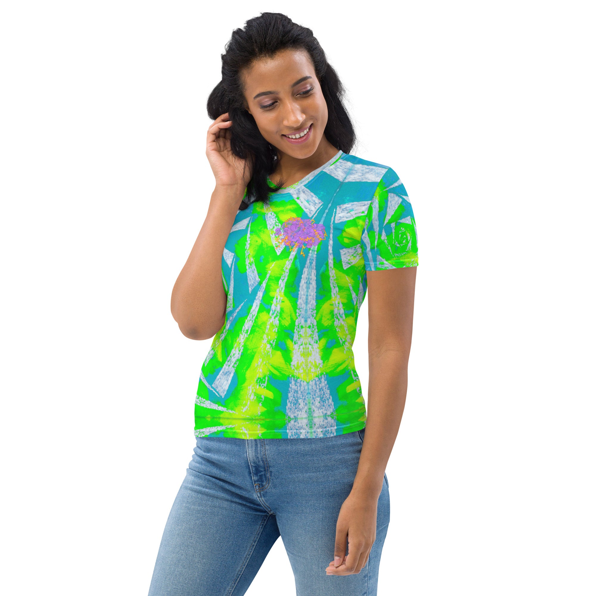 luck storm green spiral Women's T-shirt