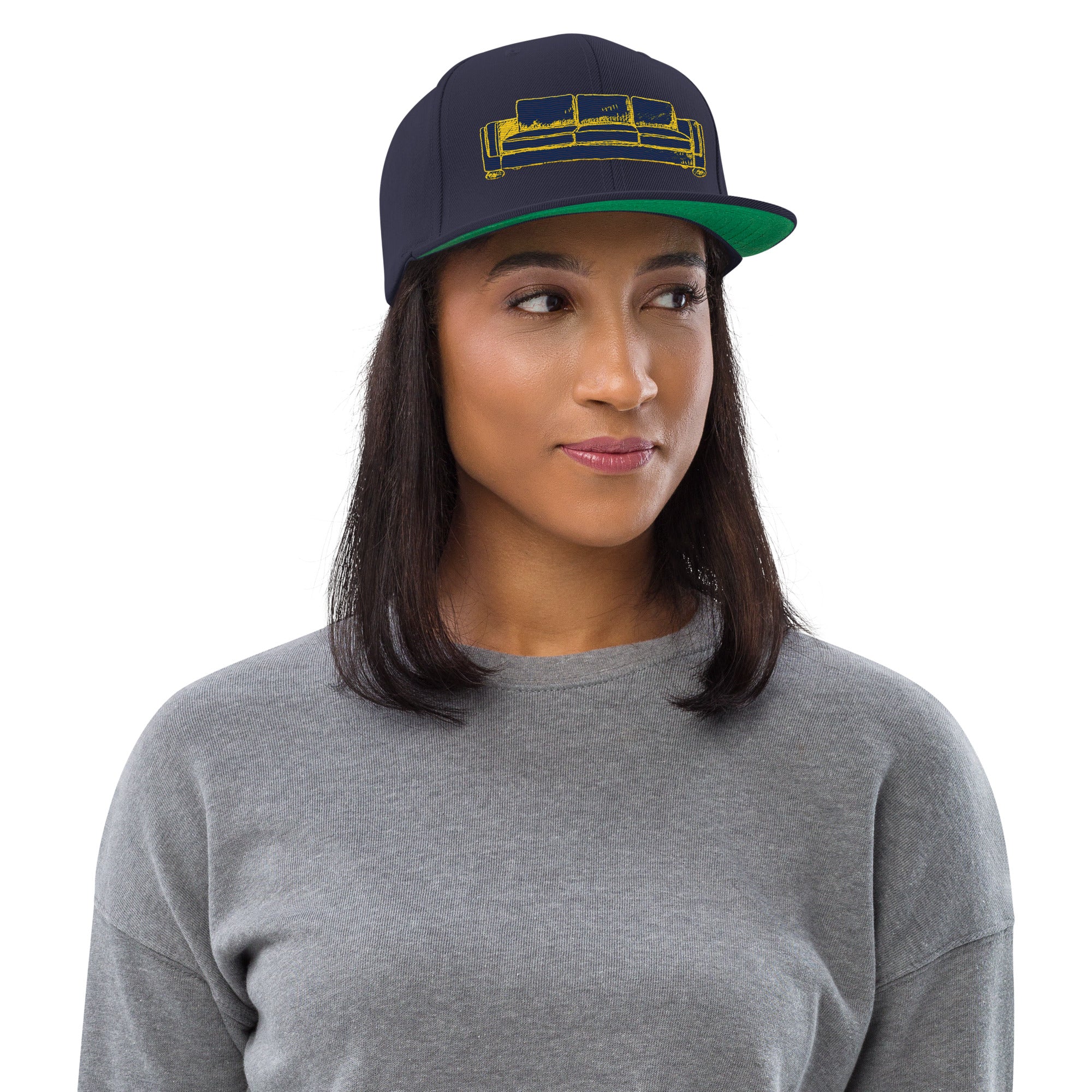 Maize and Blue couch Snapback Hat