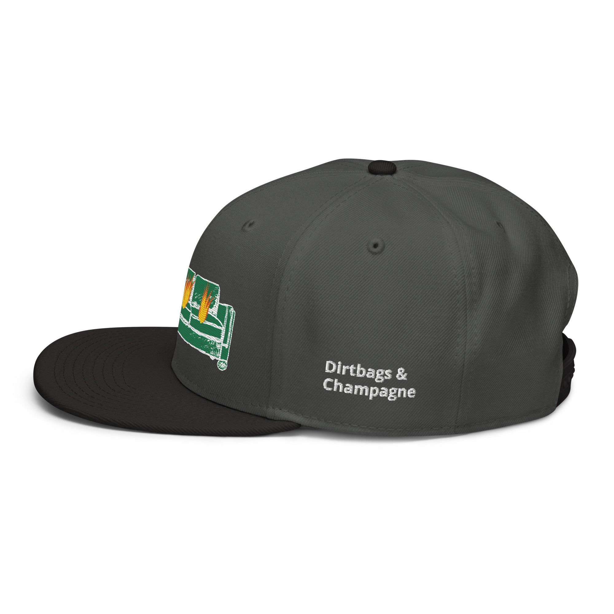 darker green and white couch fire Snapback Hat