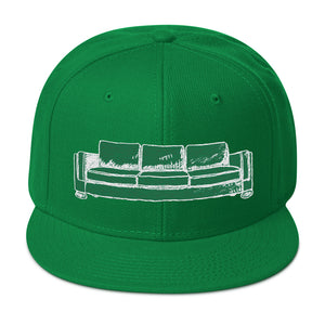 Kelly Green and white couch Snapback Hat