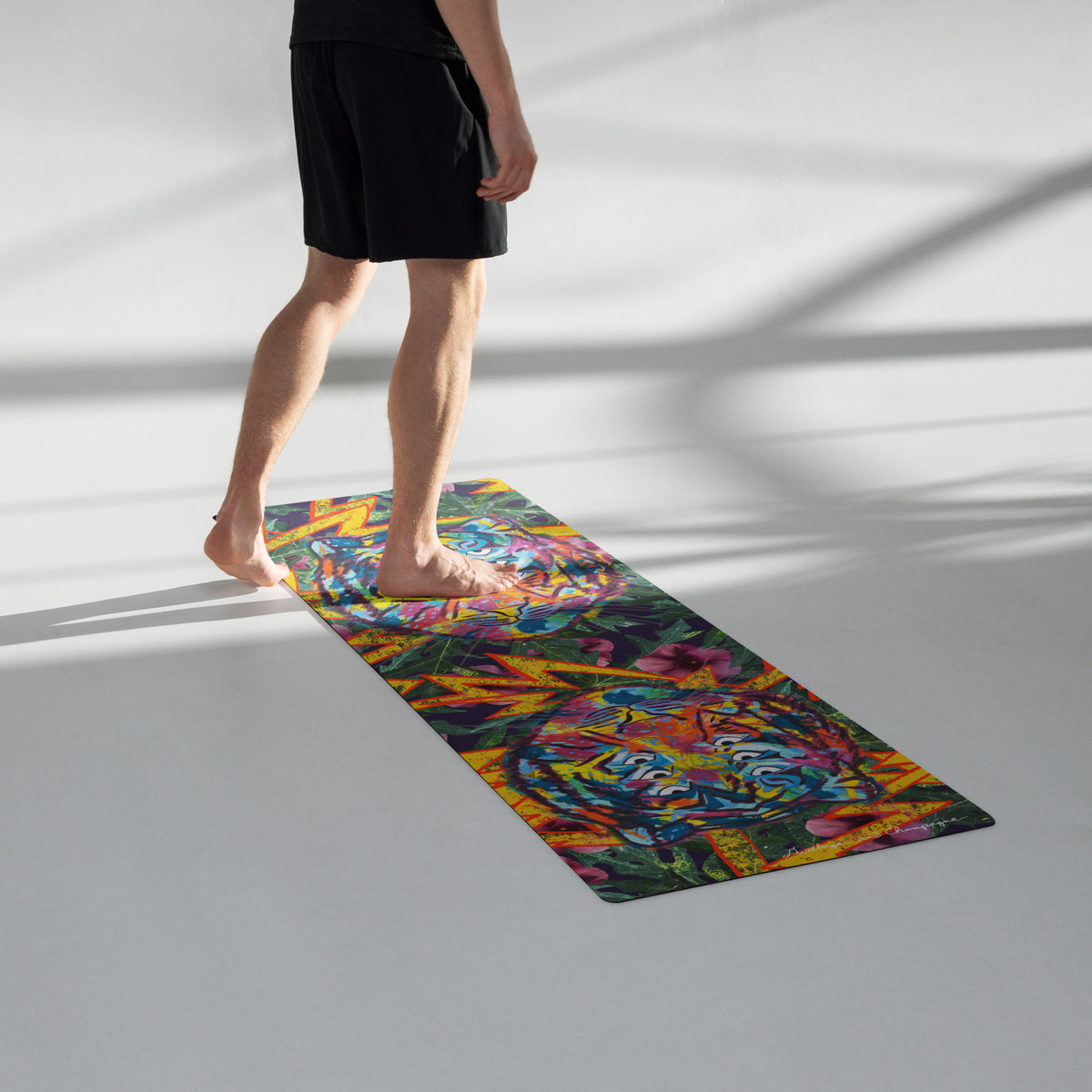 6 eyed rainbow tiger lightning flora and fauna Yoga mat – Dirtbags and ...