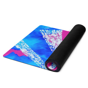 cerulean magenta, white spiral Yoga mat