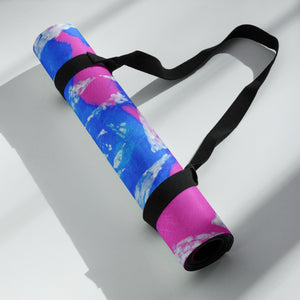 cerulean magenta, white spiral Yoga mat