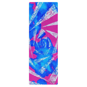 cerulean magenta, white spiral Yoga mat