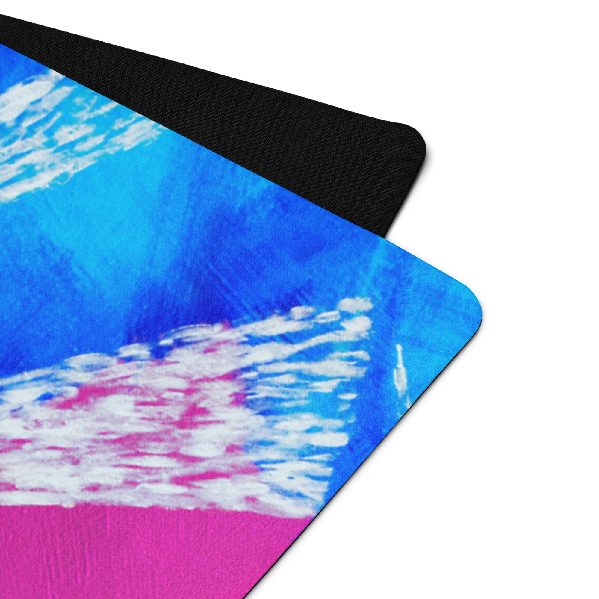 cerulean magenta, white spiral Yoga mat