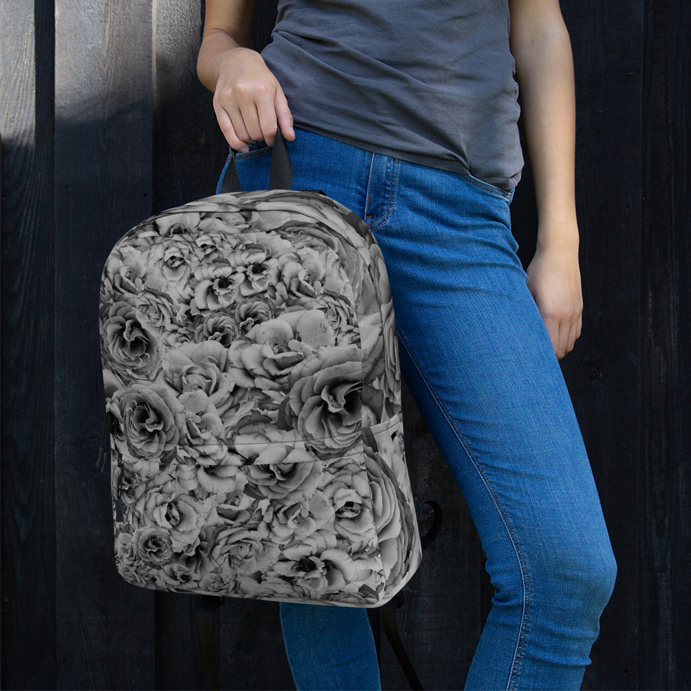 Grey Roses Backpack