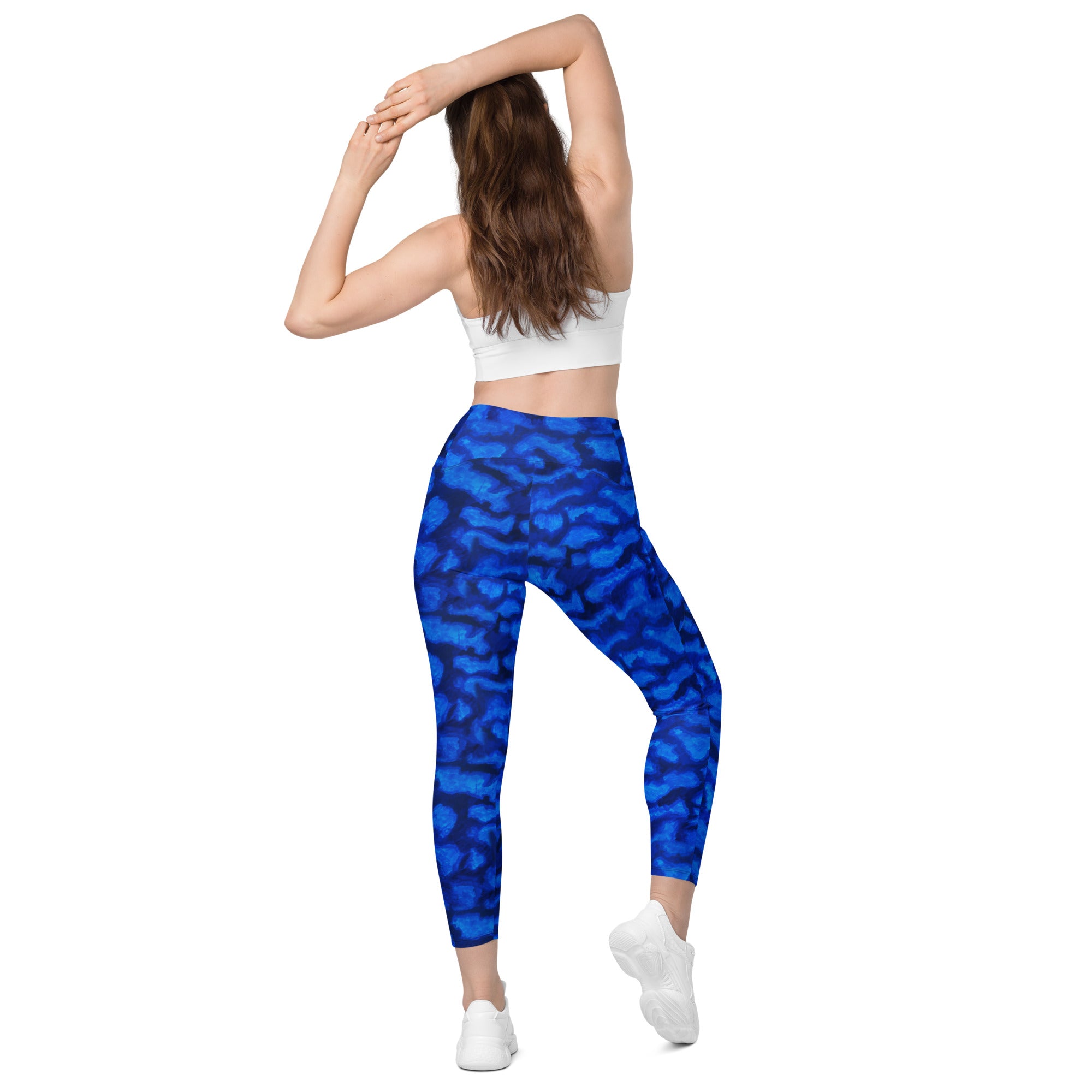 Blue Camp Crossover leggings with pockets