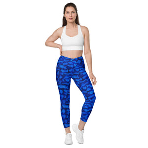 Blue Camp Crossover leggings with pockets