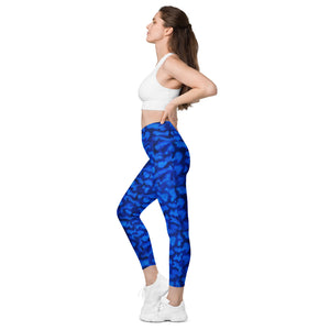 Blue Camp Crossover leggings with pockets