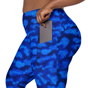 Blue Camp Crossover leggings with pockets