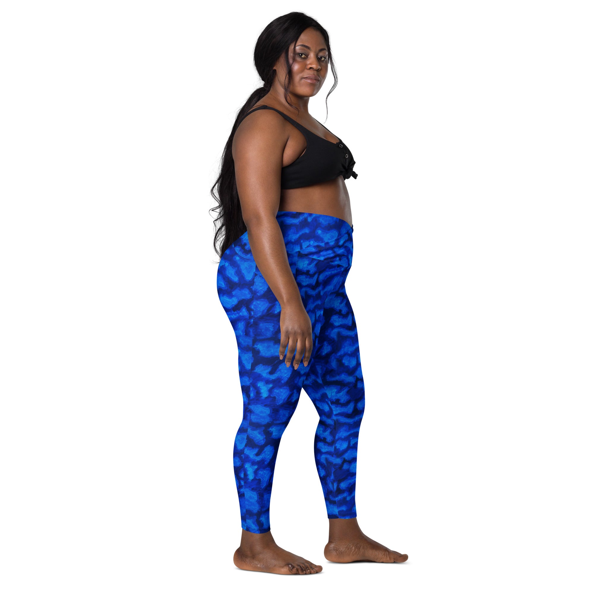 Blue Camp Crossover leggings with pockets