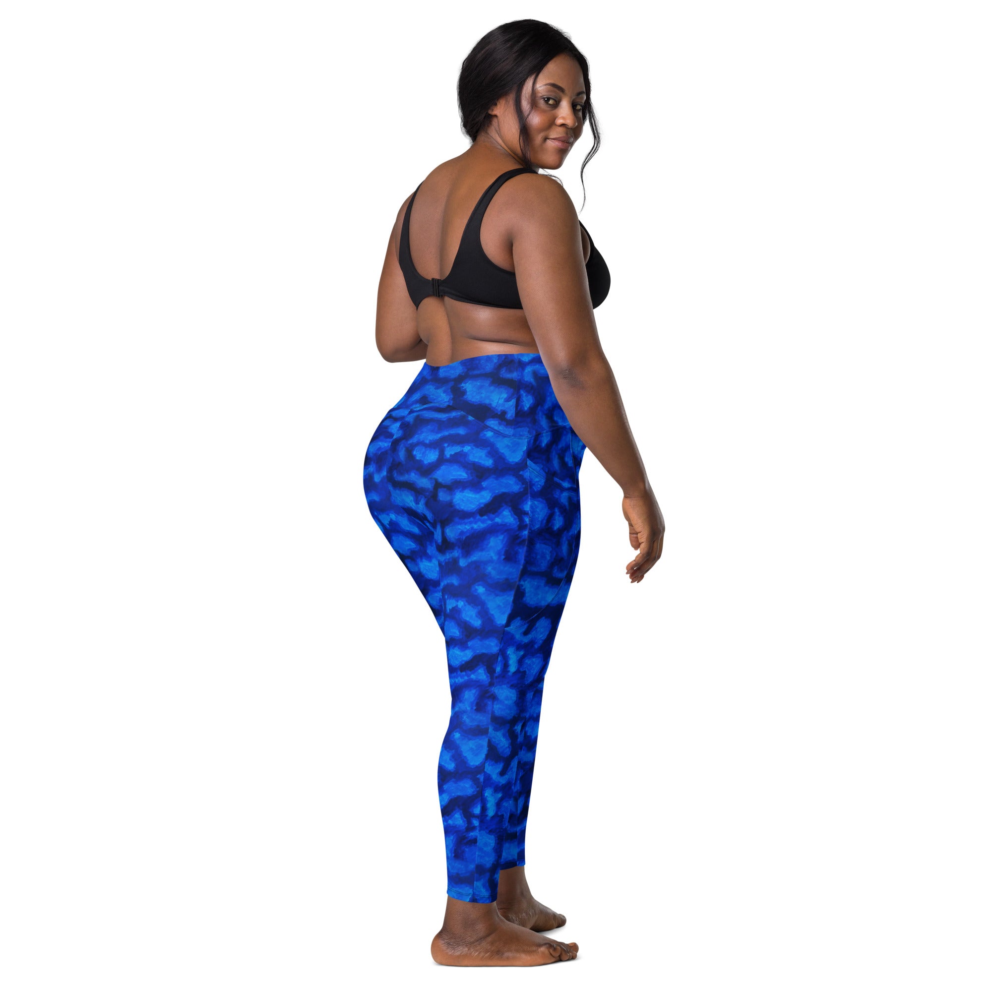 Blue Camp Crossover leggings with pockets