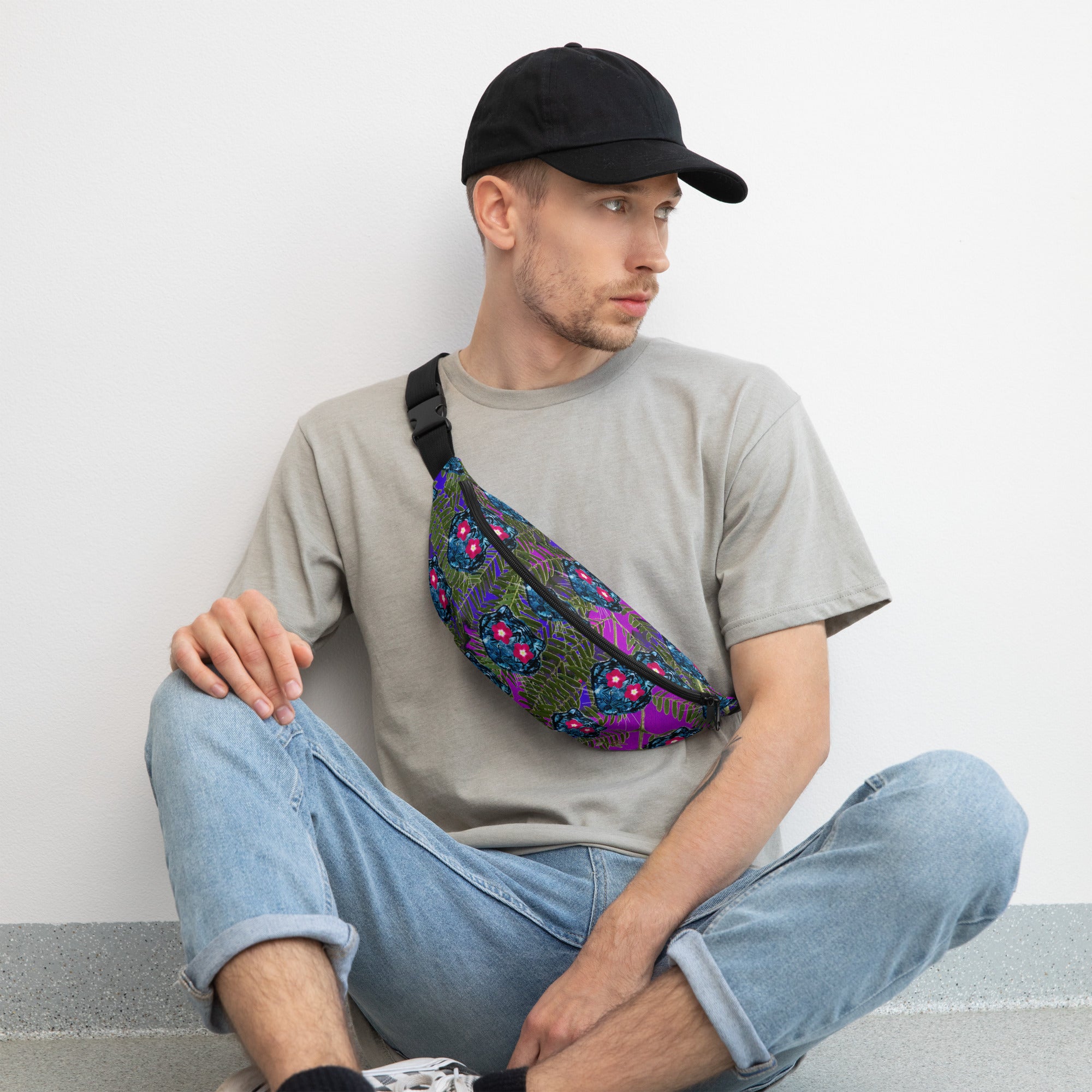 Flower Eyed Blue Tiger Fanny Pack